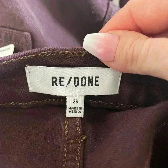 NEW Re/Done Jeans 70s Ultra High Rise Stove Pipe Washed Plum - Picture 10 of 13